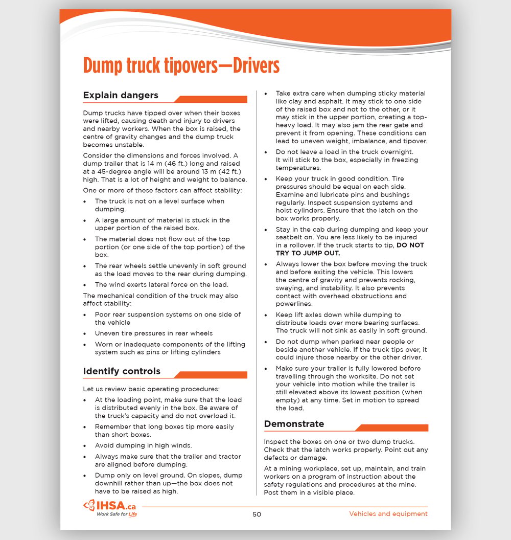 Dump truck tipovers – Drivers