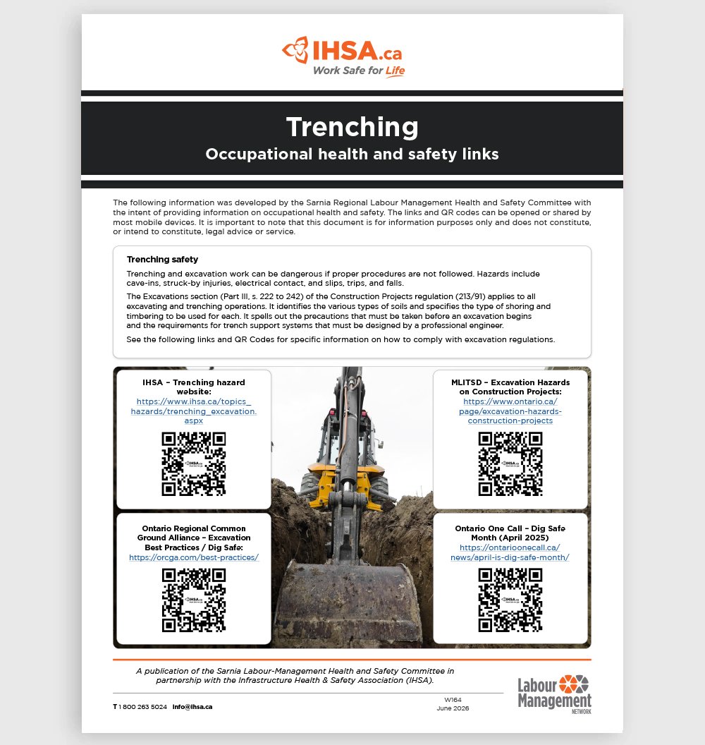 IHSA's Occupational Health and Safety Links: Trenching (W164)