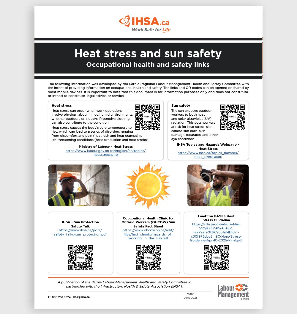 IHSA's Occupational Health and Safety Links: Heat Stress and Sun Safety (W165)