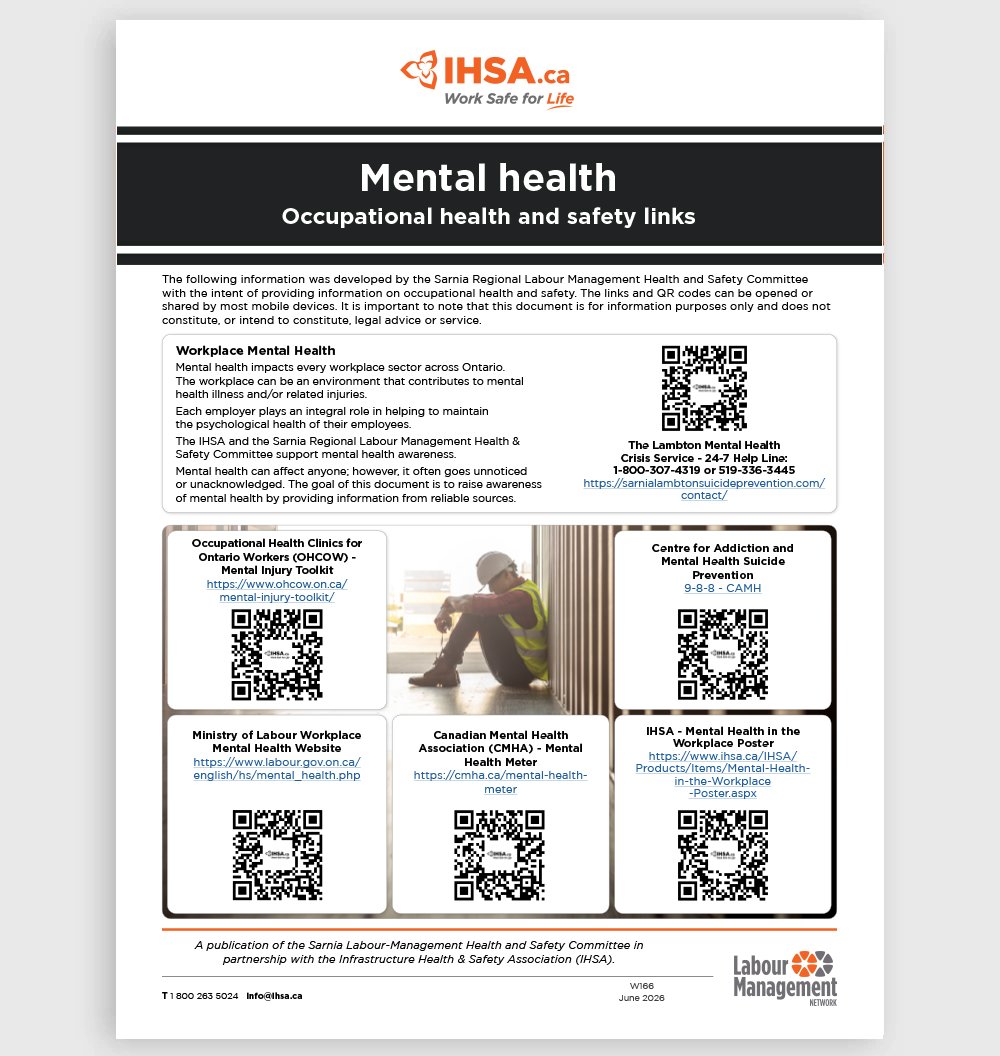 IHSA's Occupational Health and Safety Links: Mental Health (W166)